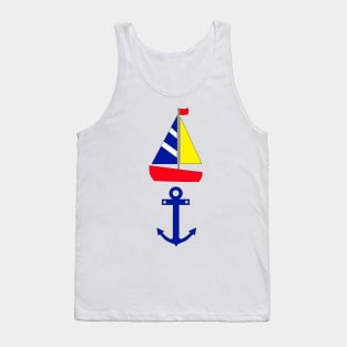 Sailboat And Anchor Tank Top